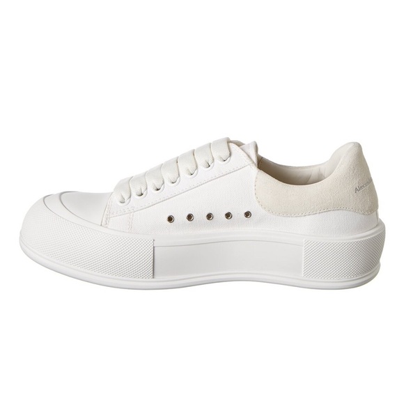 Alexander McQueen Deck Plimsoll Canvas & Suede Sneakers white - Picture 9 of 11